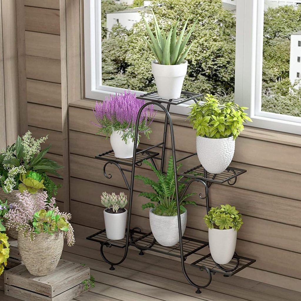 estante de hierro para plantas